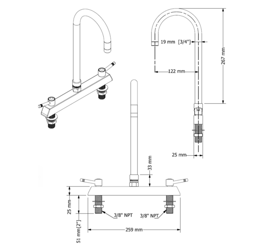 Llave cuello de cisne con aireador LLADN-A - Imagen 2